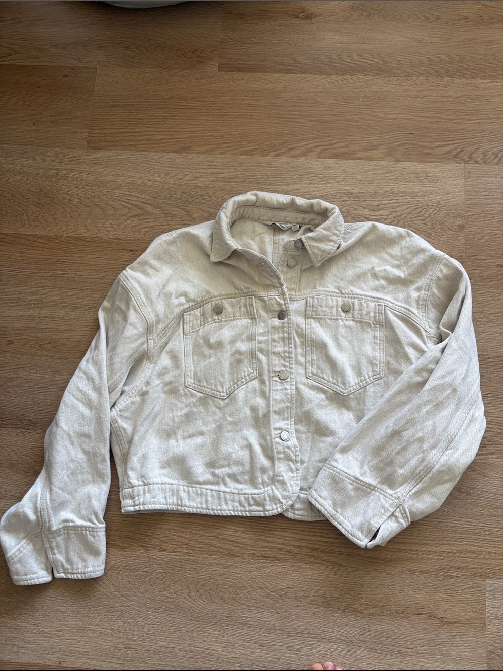 & Other Stories Cream Denim Jacket - Boxy Button-Up